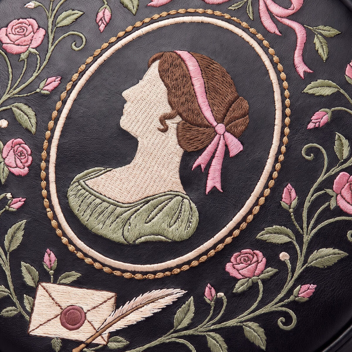 By a Lady embroidered circle bag — embroidery close-up