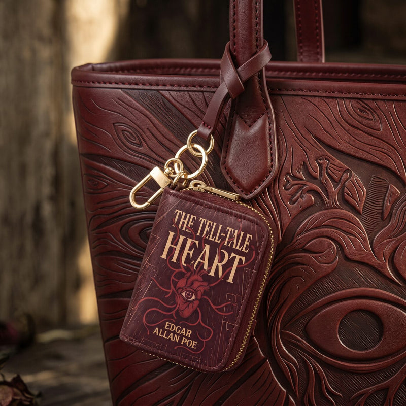 Beneath the Floorboards matching book-cover charm on the tote
