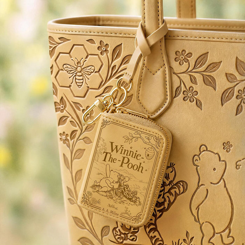 Honeycomb Friends matching book-cover charm on the tote