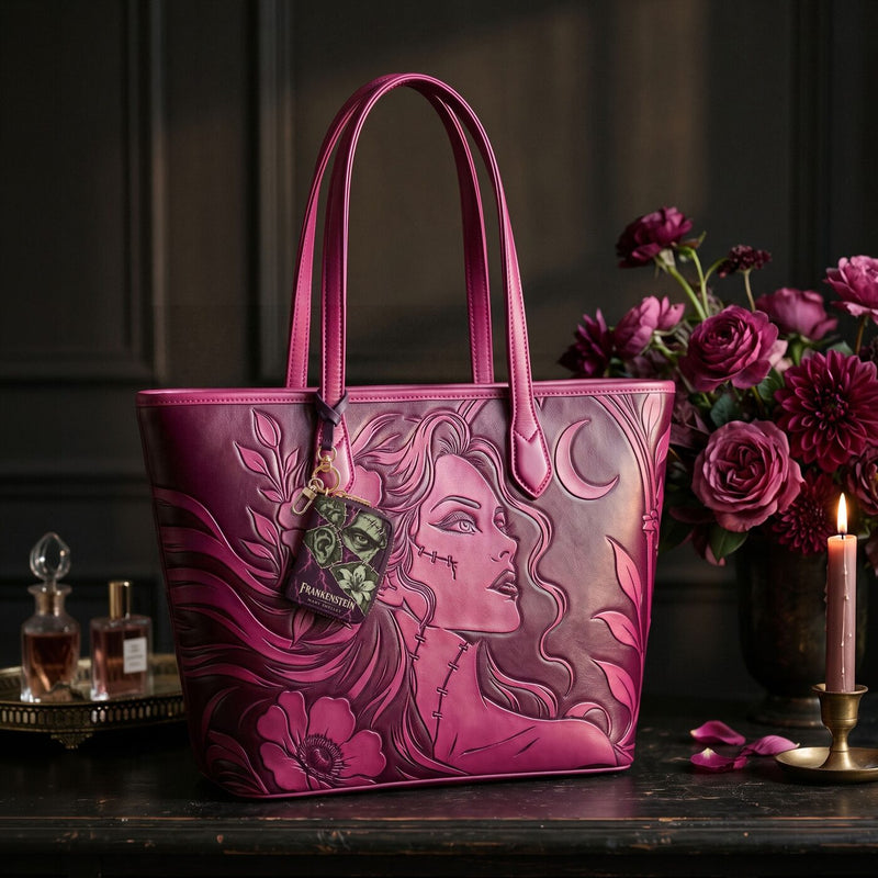 Embossed leather tote design preview