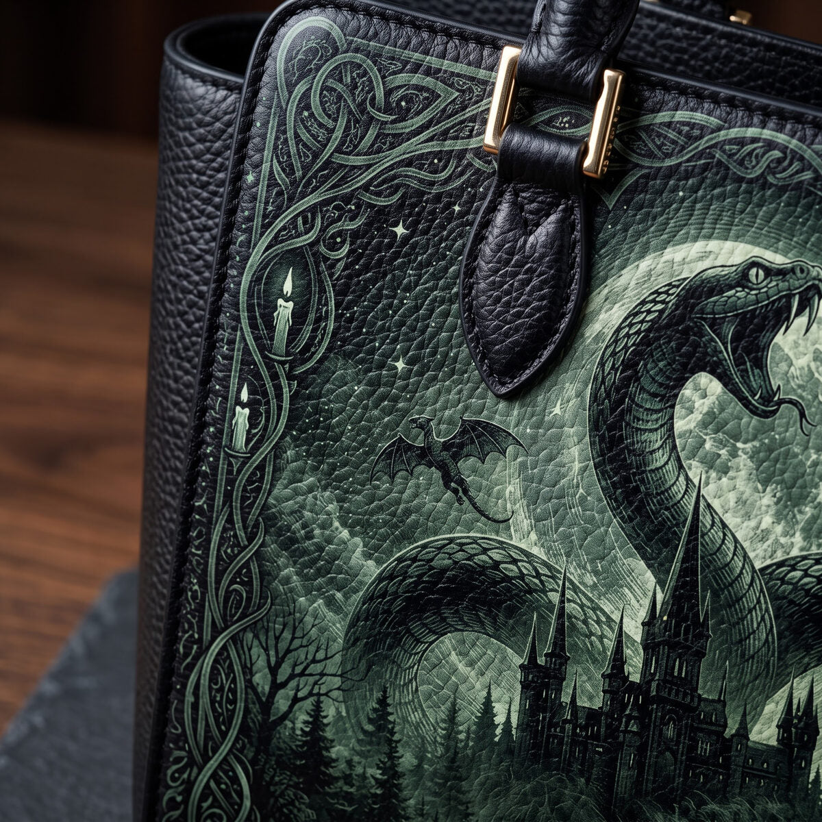 The Cunning Serpent Vesper handbag — close-up