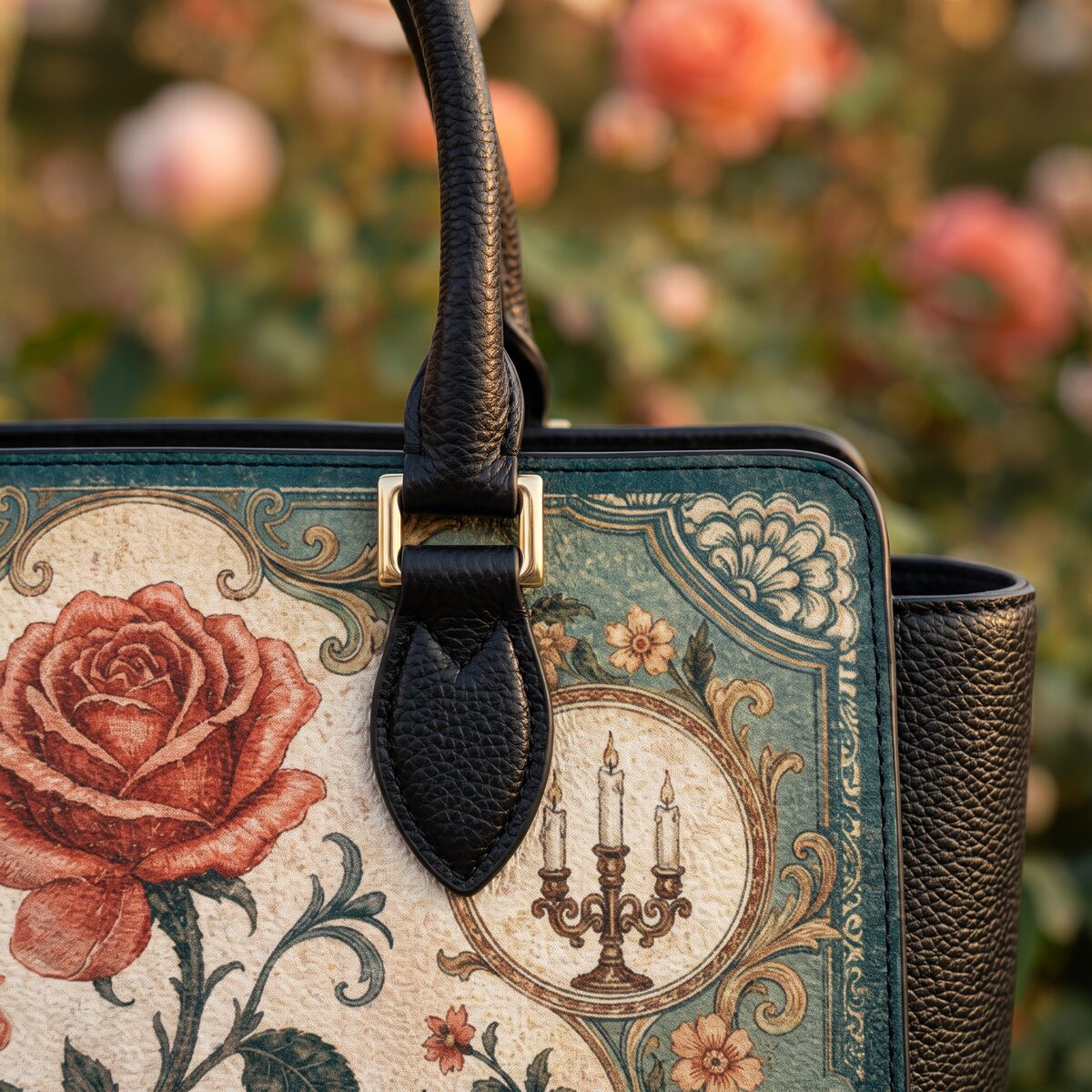 The Enchanted Rose Vesper handbag — close-up