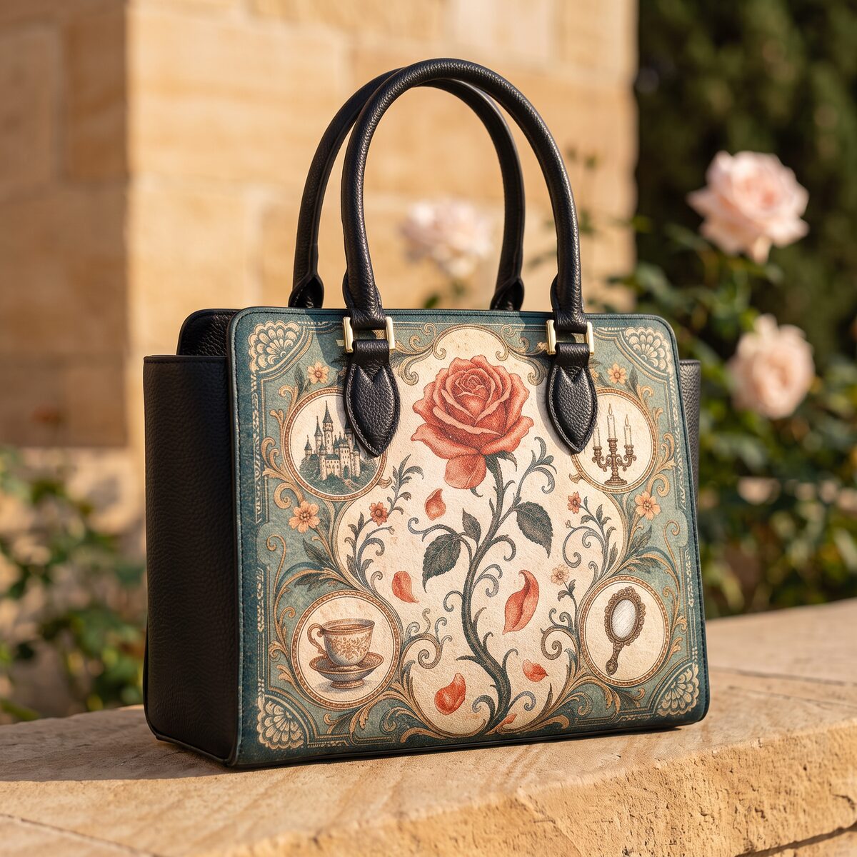 The Enchanted Rose Vesper handbag — full view
