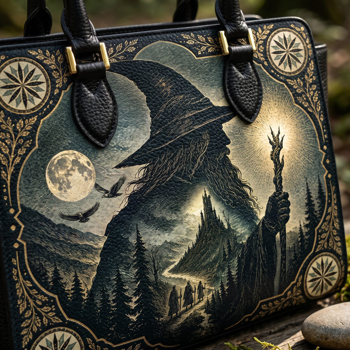 The Grey Wizard Vesper handbag — close-up