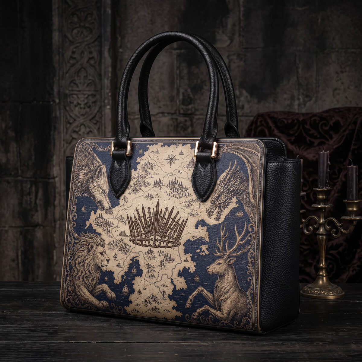 The Throne of Swords Vesper handbag — full view
