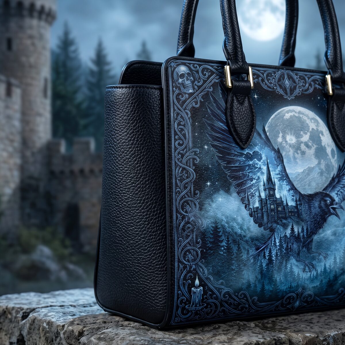 The Wise Raven Vesper handbag — close-up