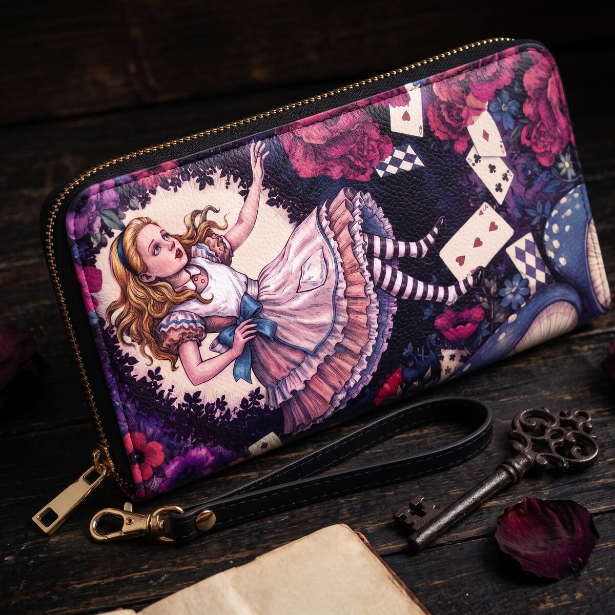 Alice in Wonderland wallet — full view