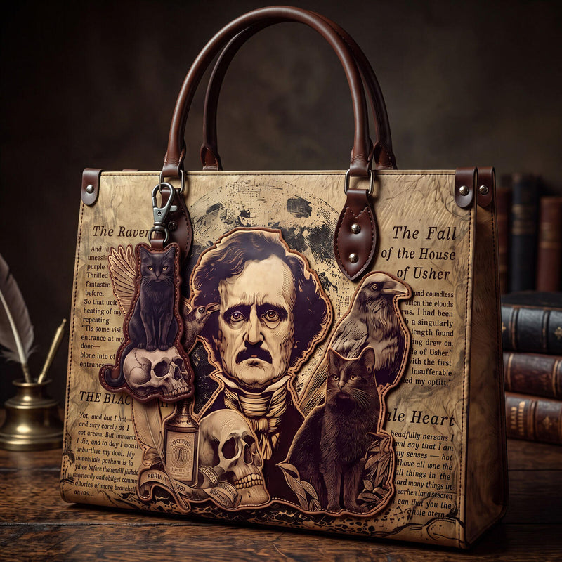 Poe charm #2 on the Poe's Anthology handbag